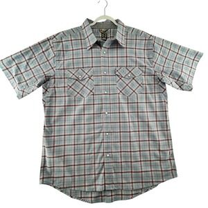 Noble Outfitters Plaid Pearl Snap Shirt Mens XXL Tall 2XXLT  Short Sleeve Gorp